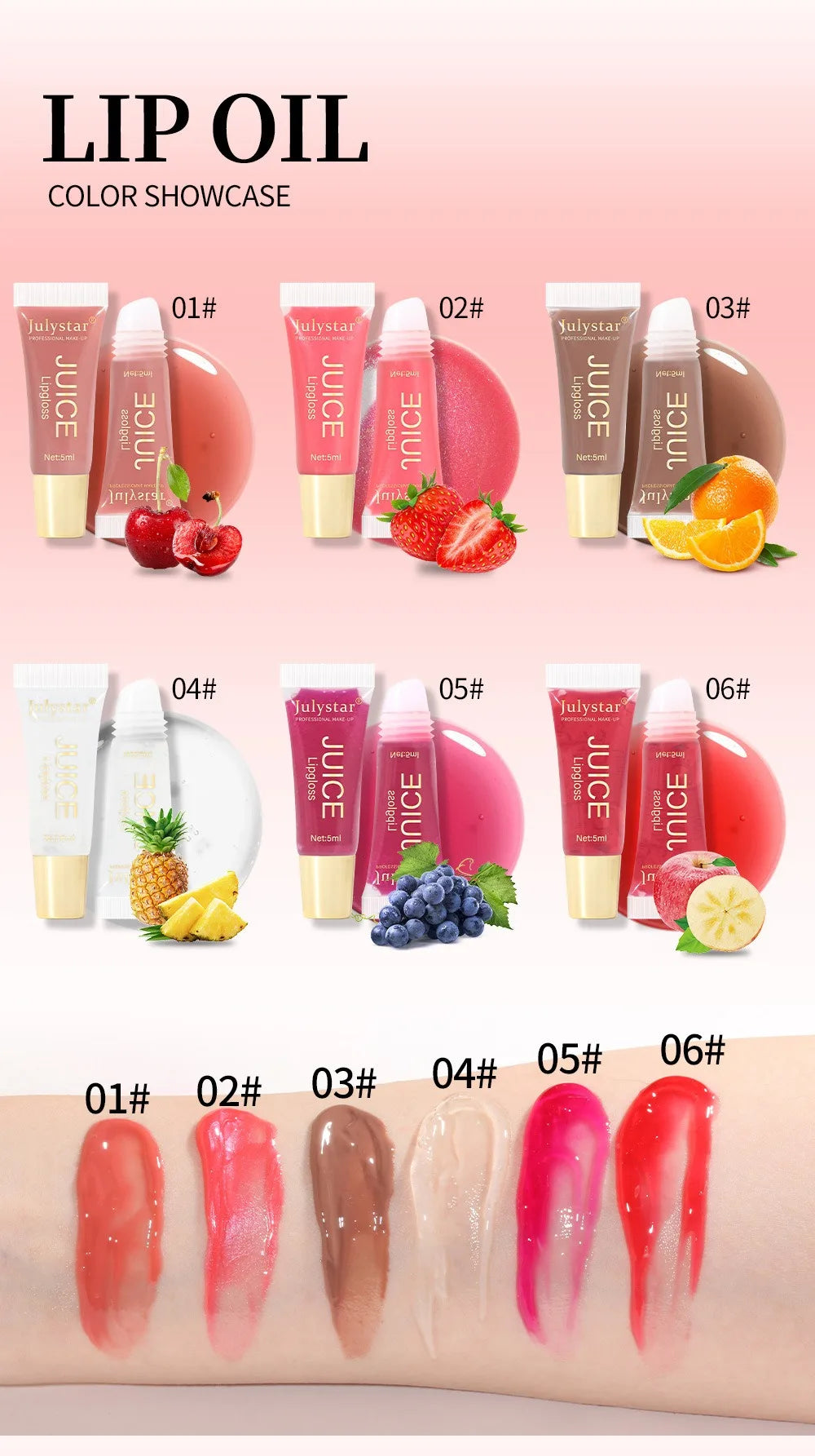 Moisturizing Lip Balm Fruit Lip Oil Gloss Care of the Lips Transparent Fullness LipGloss Soft Tube Makeup Applicator Beauty Care