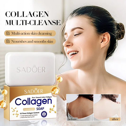 Collagen Cleansing Handmade Soap - Portable Rain Foam Deep Cleanse Lightening Hand Wash for Body Skin Care
