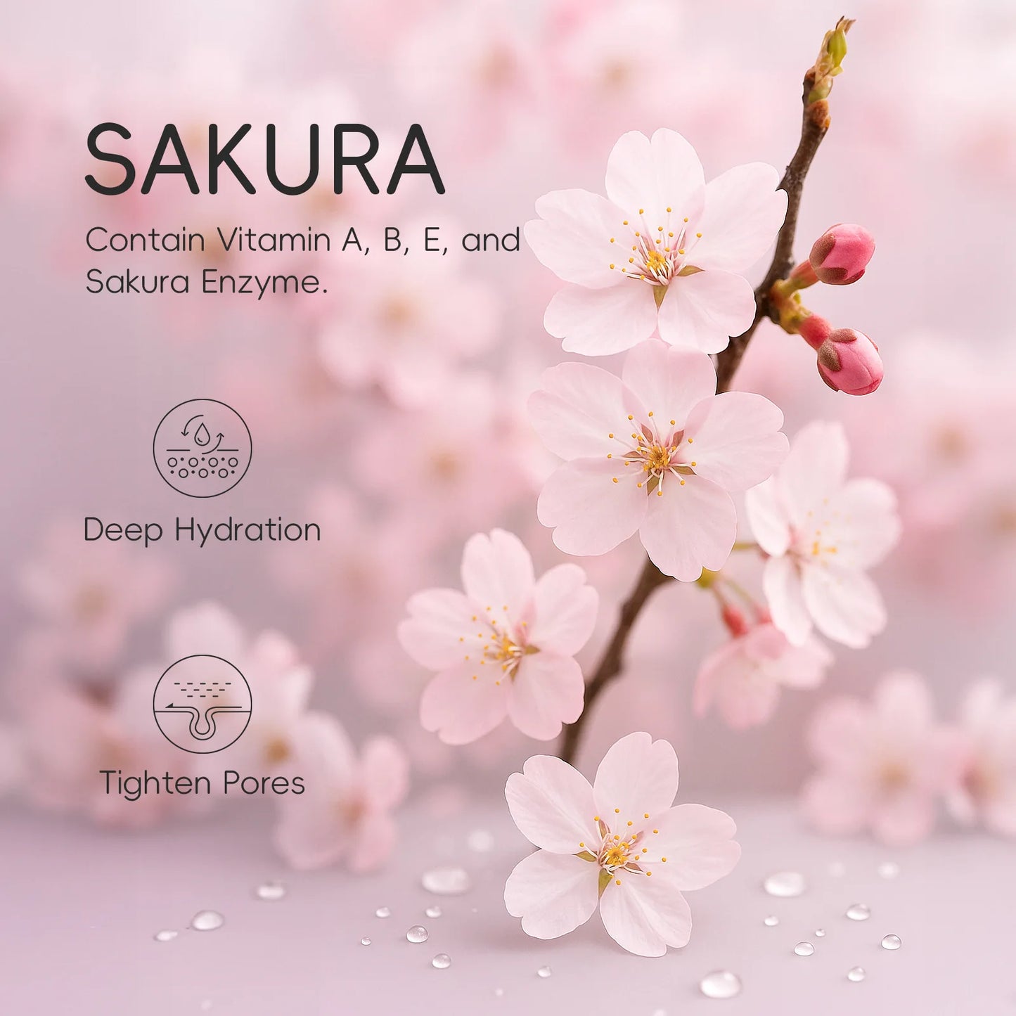LAIKOU Sakura Eye Serum Roller Massage Hyaluronic Acid Skin Care Eye Bags Cream Moisturizing Dark Circles 15ml