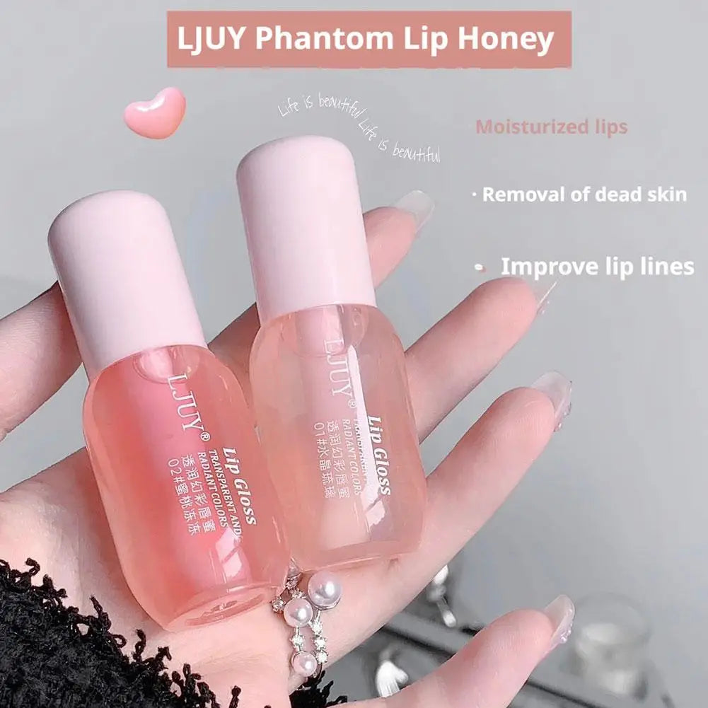 Moisturizing Lip Oil Hydrate And Soften Lip Transparent Jelly Balm Oil Unisex Fruit Lip Gloss Clear Crystal Autumn And Winter