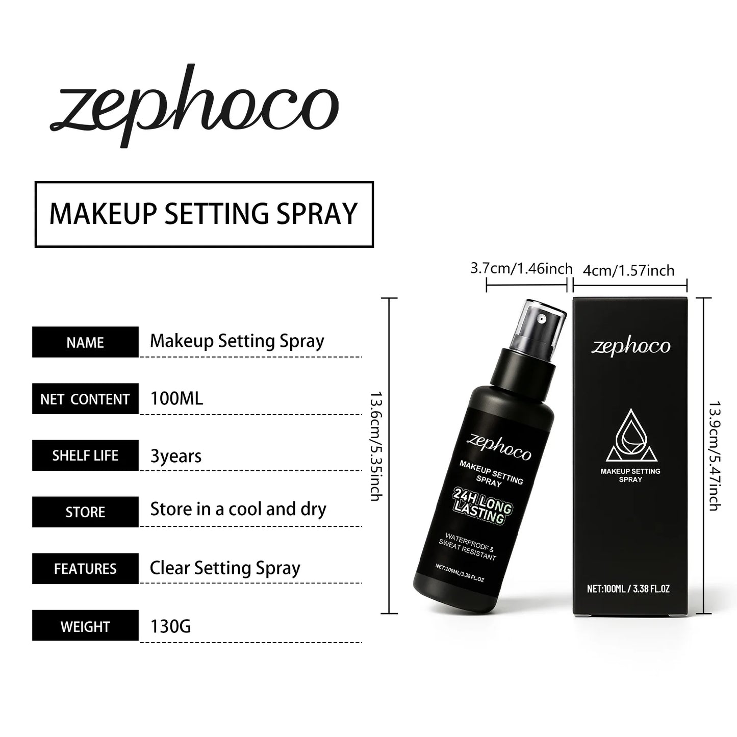 Makeup Setting Spray Hyaluronic Acid Moisturizing Waterprodf Sweat Resistant Fast Drying Lightweight 24h Longlasting Fixing Mist