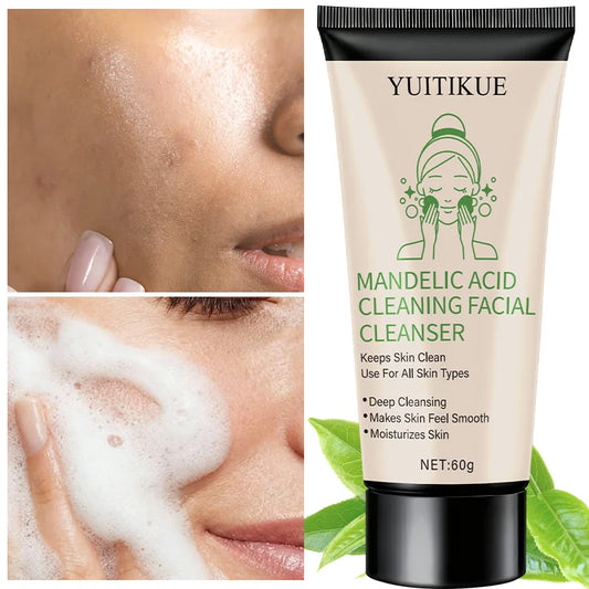 YUITIKUE Facial Cleanser 60g - Mandelic Acid Formula, Gentle Deep Cleansing, Moisturizes & Controls Oil