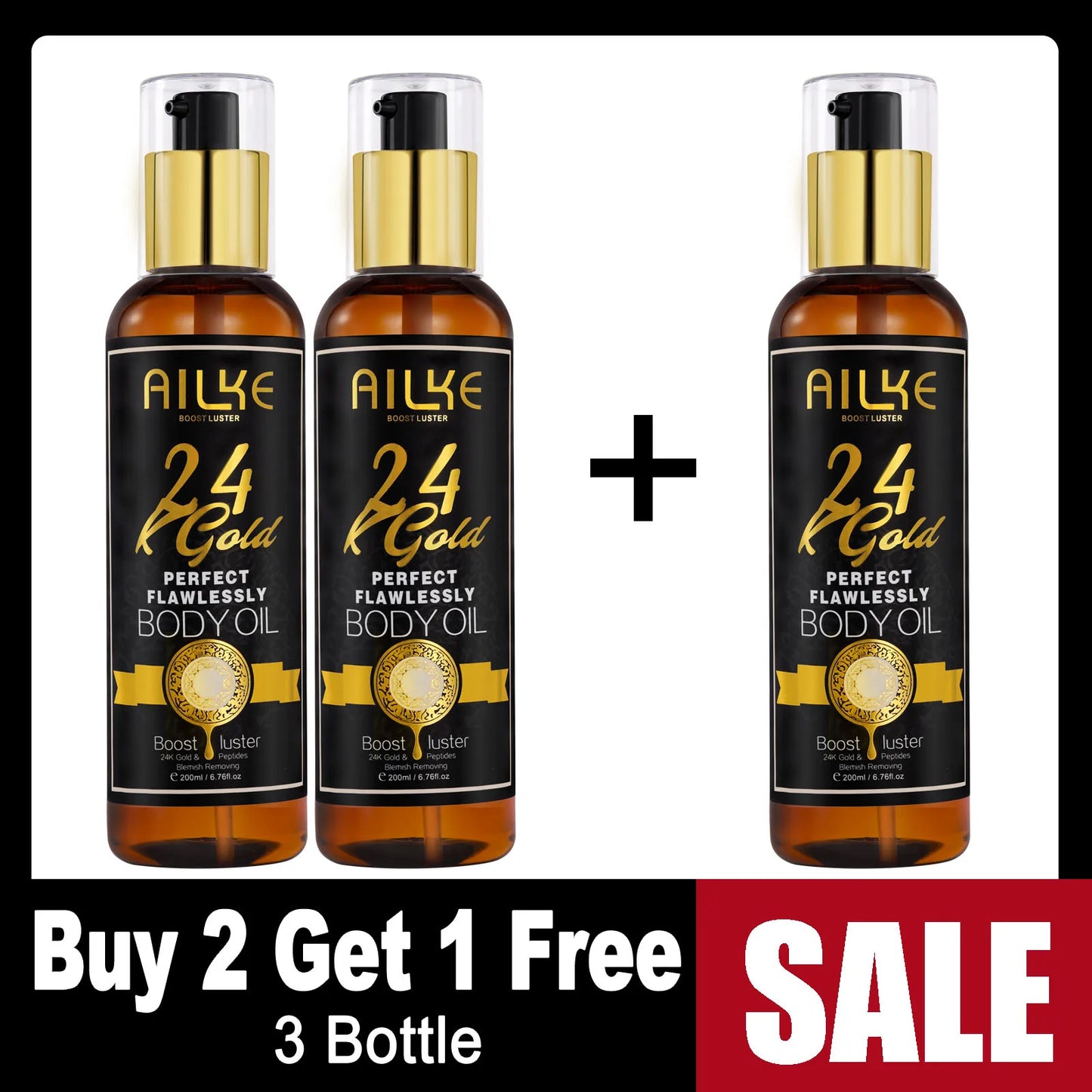 AILKE 24K Gold Collagen Whitening Skin Care Set for All Skin Types, Remove Dark Spot, Wrinkles, Fine lines, Even Skin Tone
