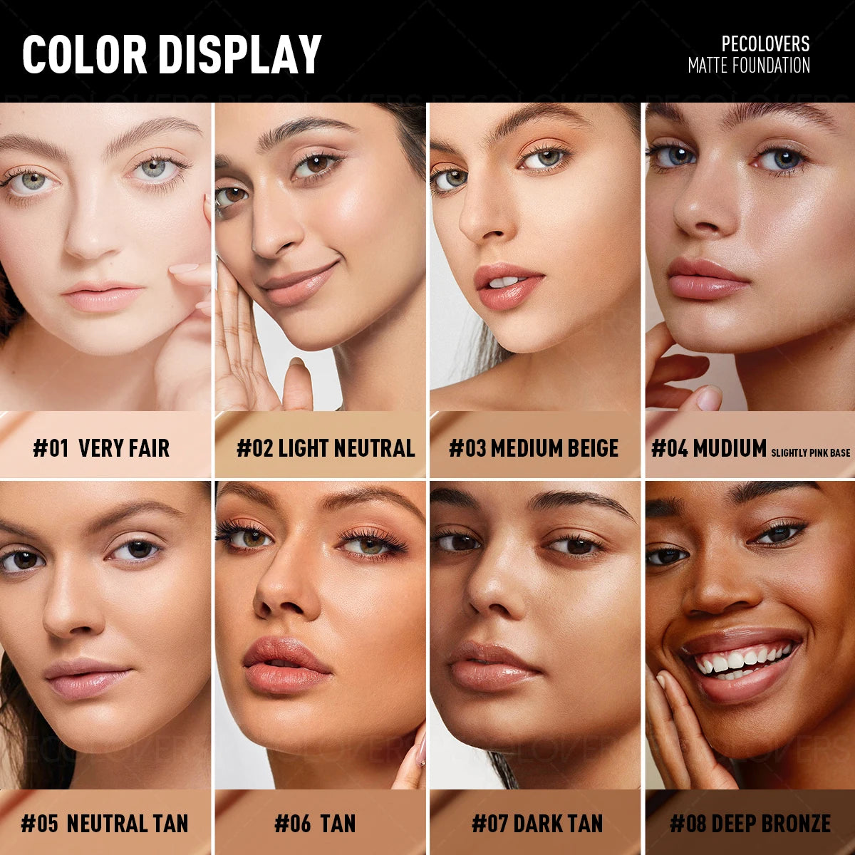 Waterproof Long-Lasting Foundation,Matte Finish,Concealer Foundation,Everyday & Special Events Makeup