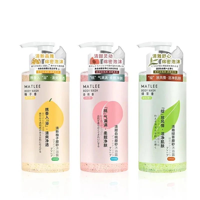 500ml/bottle MATLEE Fresh Fragrance Gentle Cleaning Moisturizing Scrub Bodys Exfoliating Repair Chicken Skin Special Shower Gel