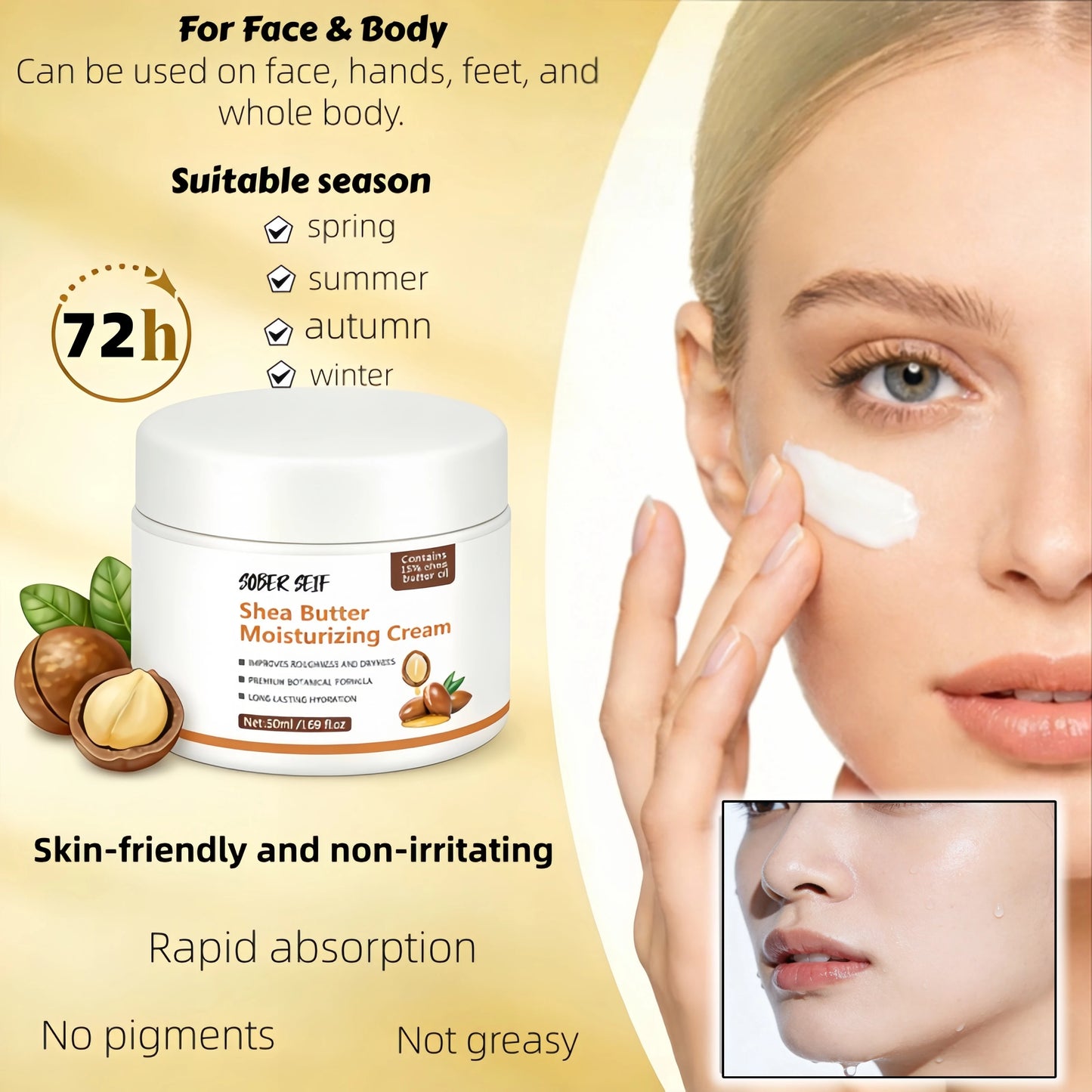 Moisturizer Shea Butter Long-Lasting Repair Firming Brightening For Dry Skin Practical Gift