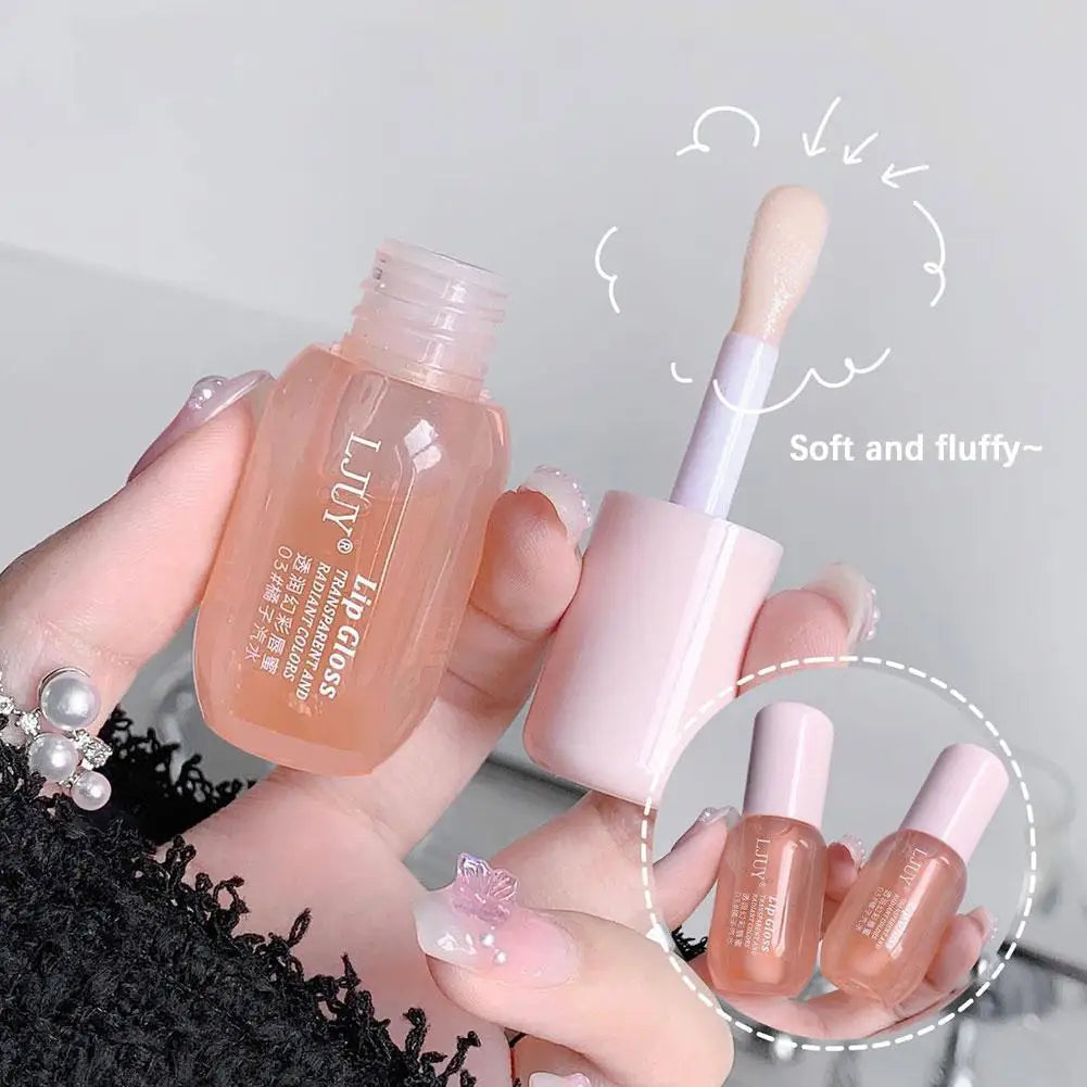 Moisturizing Lip Oil Hydrate And Soften Lip Transparent Jelly Balm Oil Unisex Fruit Lip Gloss Clear Crystal Autumn And Winter