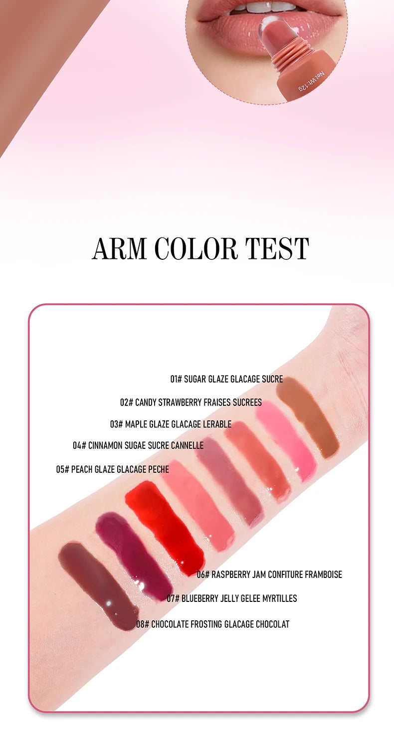Moisturizing essence lip gloss, gloss lip makeup, durable color locking, multi color options, ideal holiday gift for girls