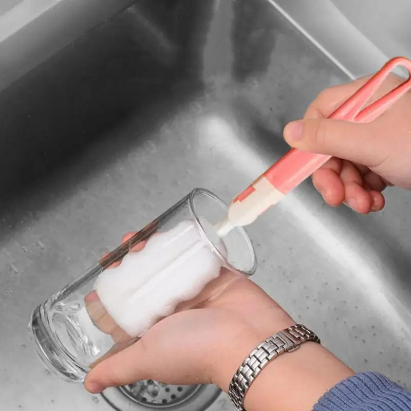 Soft Sponge Cup Brush Long Handle Sponge Bottle Brush Cup Sponge Cleaning Brush Water Bottle Glass Cup Washing Cleaner Tool