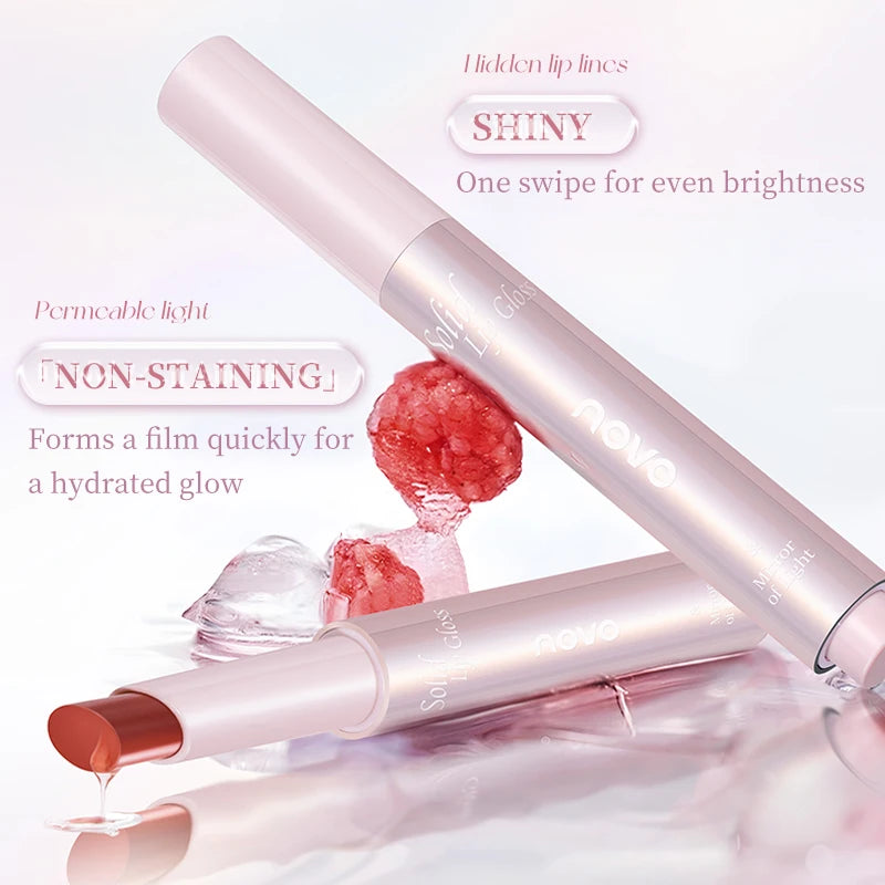 Moisturizing Mirror Lipstick, Nourishing Lip  Glaze, Long-Lasting Waterproof Non-Stick Cup, Highpigment Lip Gloss,All Skin Types