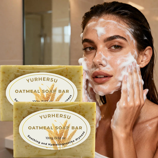 Handmade Oatmeal Soap Gentle Exfoliating Deep Cleansing Moisturizing Soothing Repair Dry Skin Face Body Wash Soap Bar
