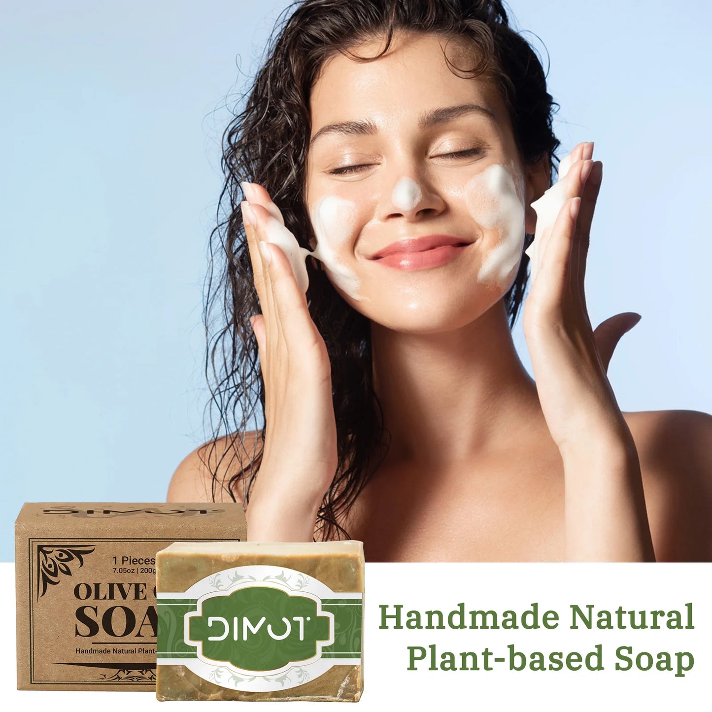 Handmade Olive Oil Cleansing Bar 200g - For Sensitive Skin, Gently Cleanses Face, Body & Hair While Providing Light Moisture.