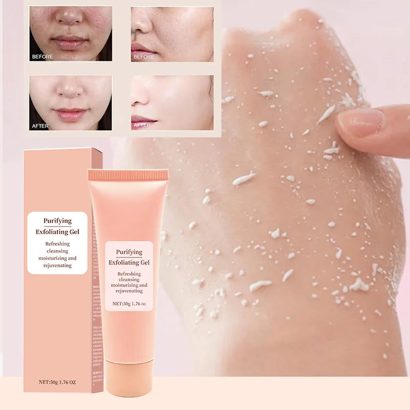 50g Face Exfoliating Gel Deep Pore Cleanser Gentle Exfoliate Oil Control Smooth Soften Moisturizing Facial Scrub Clean pores