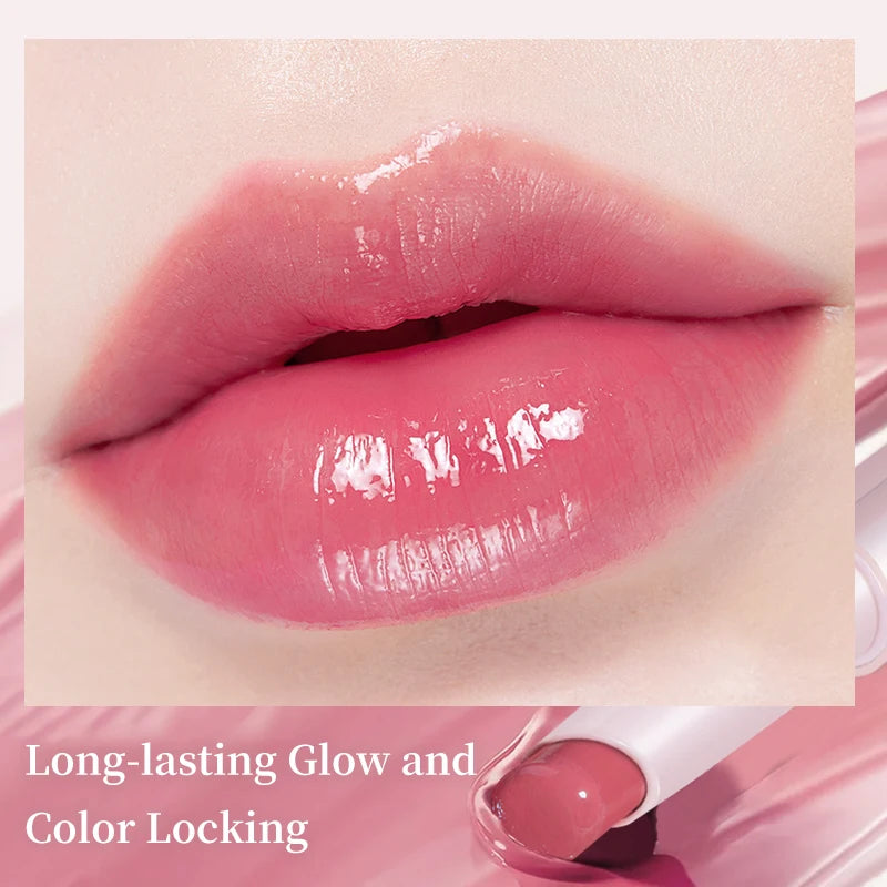 Moisturizing Mirror Lipstick, Nourishing Lip  Glaze, Long-Lasting Waterproof Non-Stick Cup, Highpigment Lip Gloss,All Skin Types