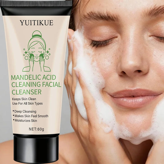 YUITIKUE Facial Cleanser 60g - Mandelic Acid Formula, Gentle Deep Cleansing, Moisturizes & Controls Oil