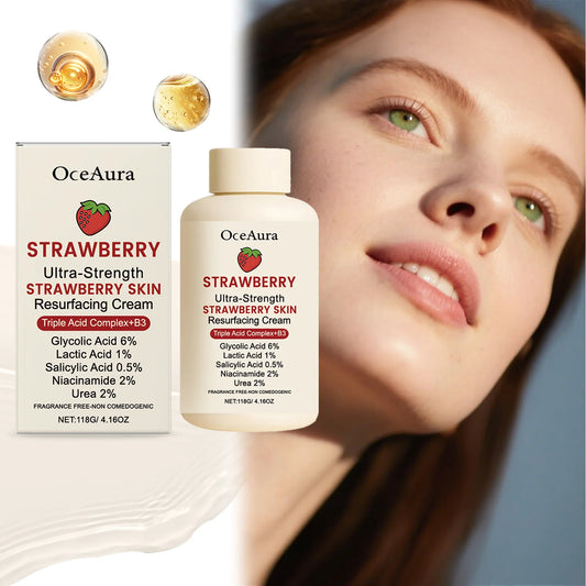 Moisturizer for Dry Skin Winter Skincare Rich Cream with Strawberry Extract Deep Hydration Lock Anti-Dryness Repair Cream