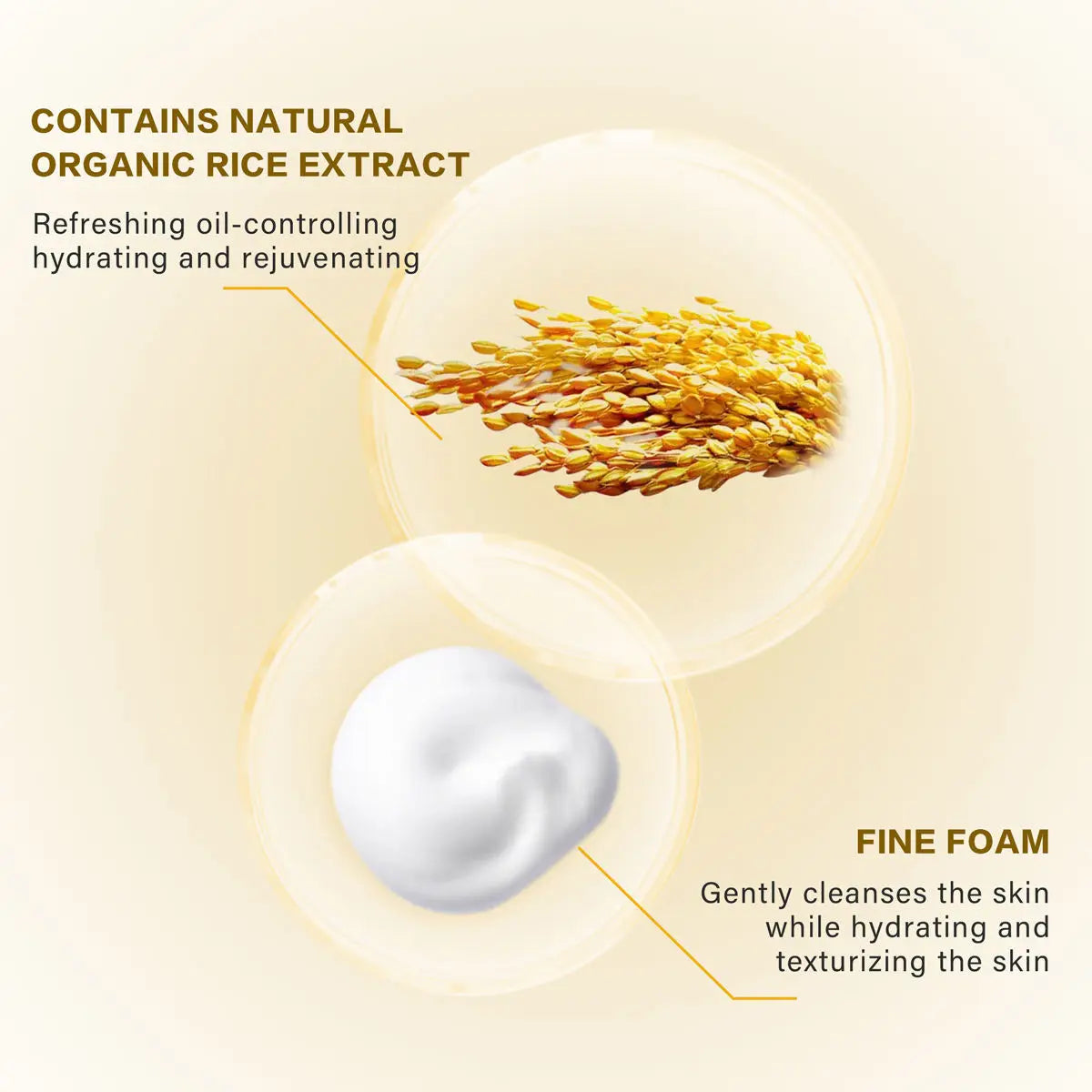 Rice Facial Cleanser Soothing Oil Control Face Wash Moisturizing Brightening Hydrating Face Cleanser Firming For Sensitive Skin
