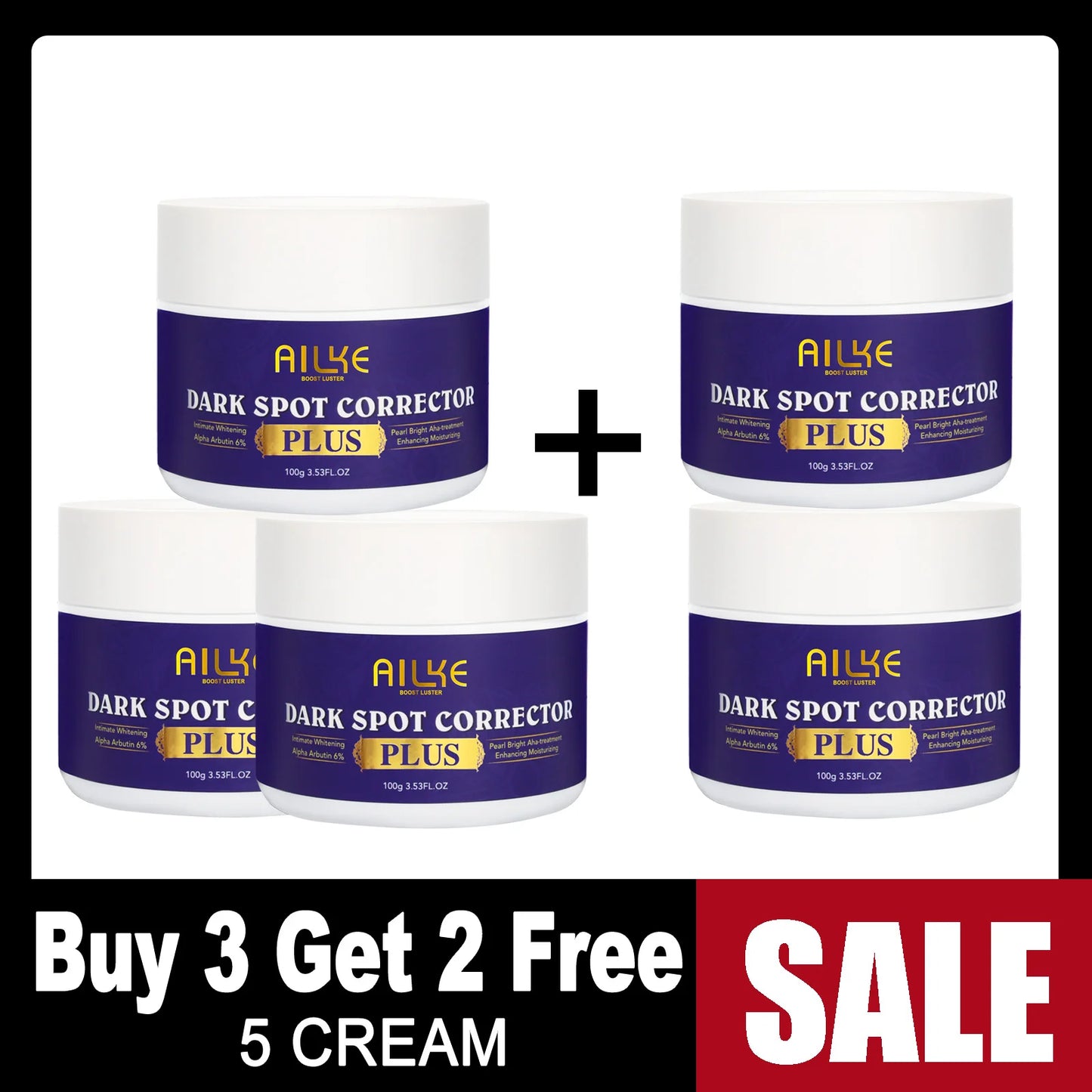 AILKE Glutathione PLUS Whitening Skin Care Set, Advanced Lightening Lotion, Moisturizes, Softens, Brighten Kit for Men, Women