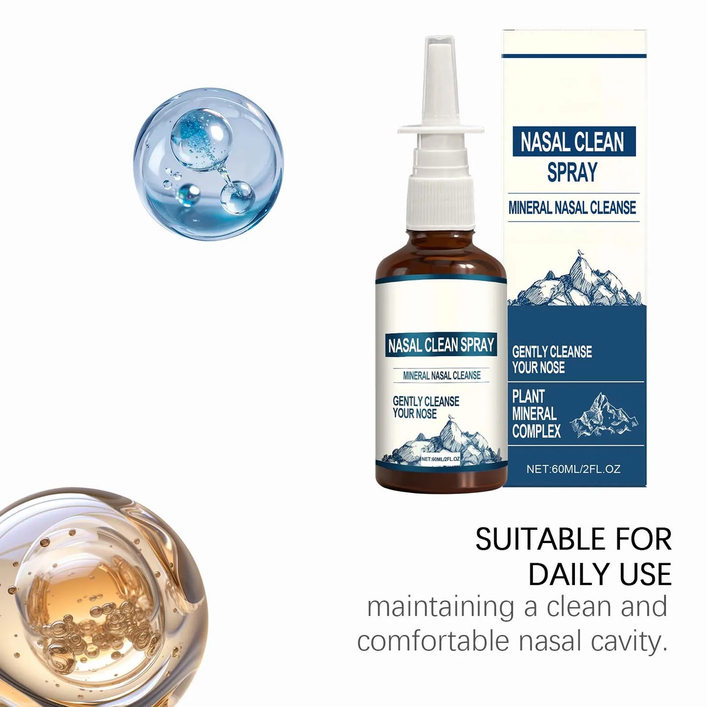 Gentle Nose Care Cleansing Spray Daily Nourishment & Cleansing，Non-Irritating Soothing Nasal Discomfort Fast-Acting Relief Spray