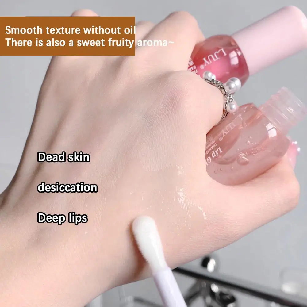 Moisturizing Lip Oil Hydrate And Soften Lip Transparent Jelly Balm Oil Unisex Fruit Lip Gloss Clear Crystal Autumn And Winter