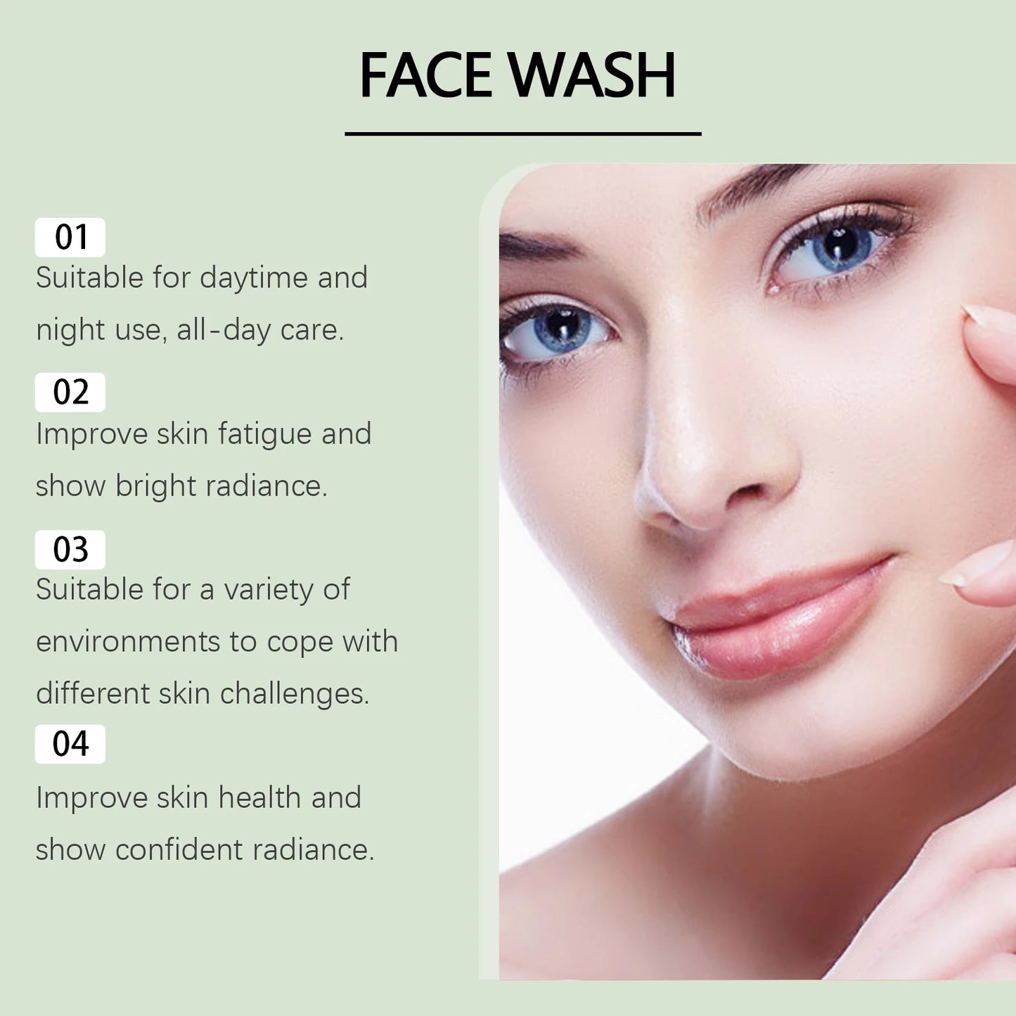 Hoygi Hyaluronic Acid Face Cleanser Gel Deep Pore Cleansing Moisturizing Non Drying Makeup Remover for Sensitive Skin 100ml