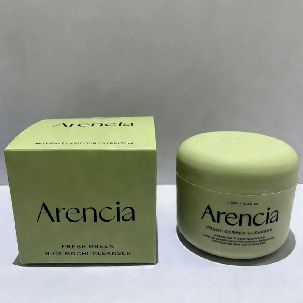 Arencia Fresh Green Rice Mochi Cleanser 120g Alcohol-Free Mineral Oil-Free Paraben-Free Gentle Formula Deep Cleanses