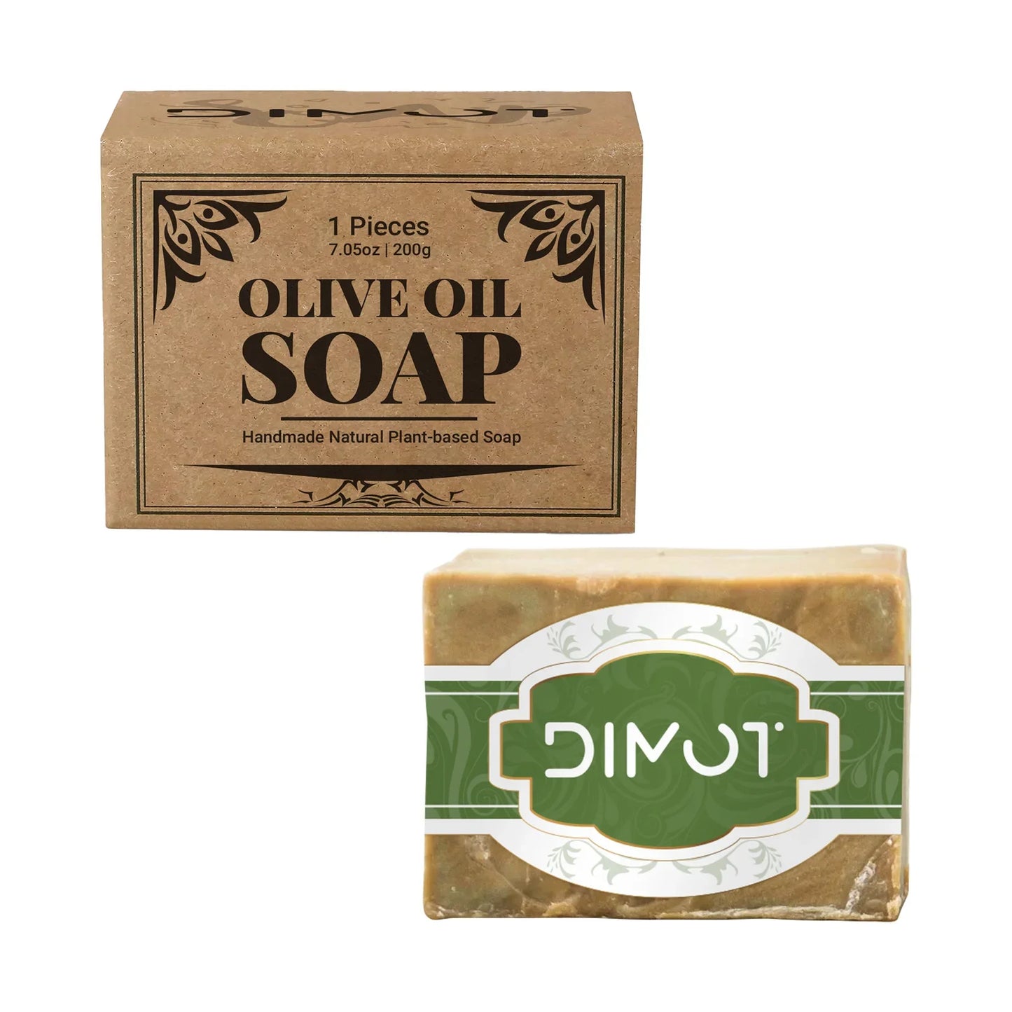 Handmade Olive Oil Cleansing Bar 200g - For Sensitive Skin, Gently Cleanses Face, Body & Hair While Providing Light Moisture.
