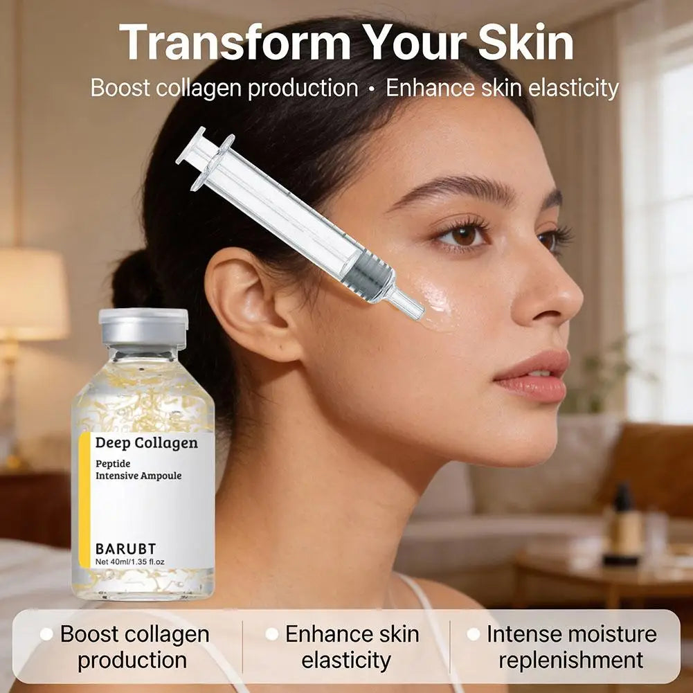 Korean Silk Collagen Essence Serum 40ml Deep Peptide Intensive Revitalizing Face Cream Anti-Wrinkle Firming Lifting Skin Care