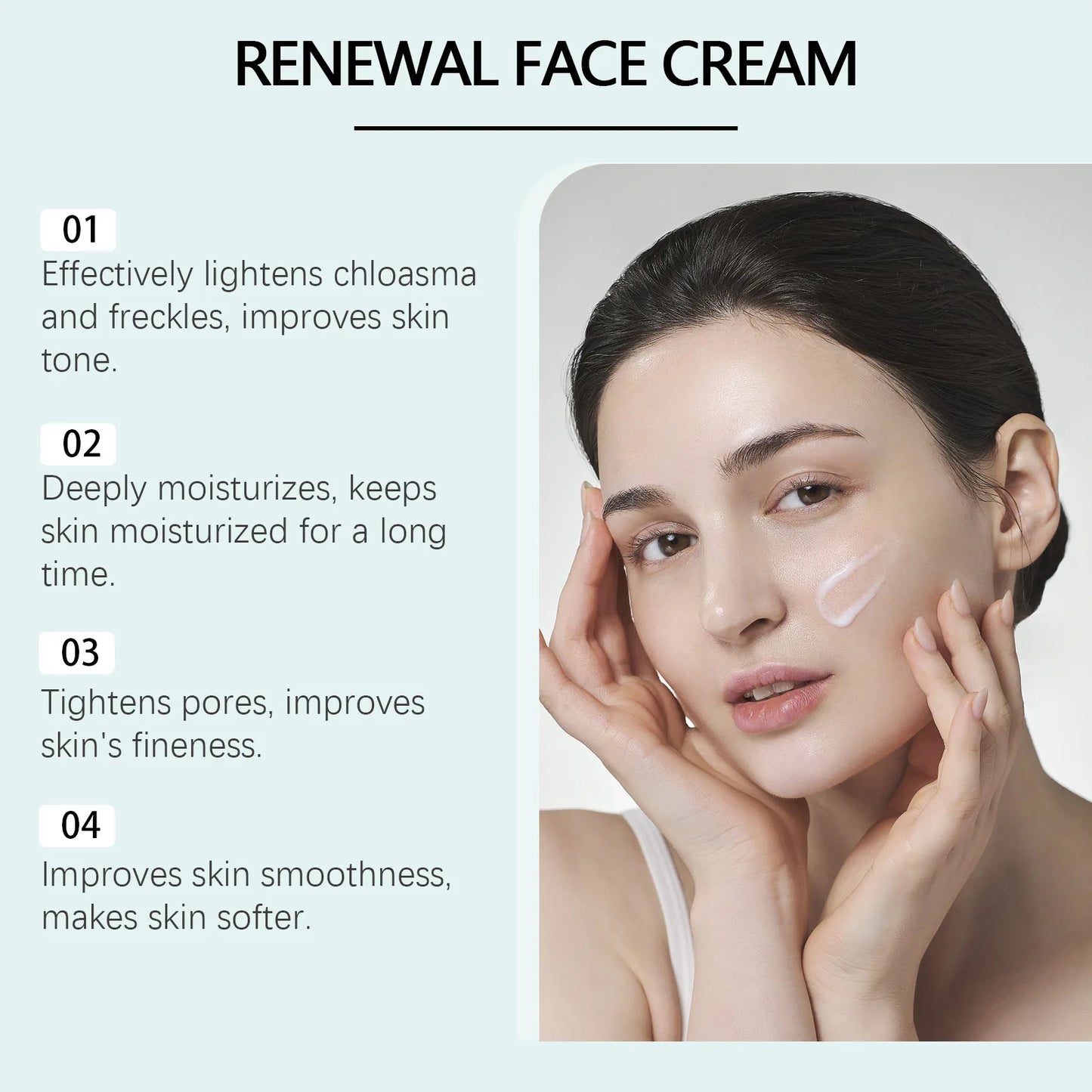 Moisturizing Face Cream Facial Skin State Moisturizing, Elastic, Tender, Moisturizing, Applying, Massage and Nursing Face Cream