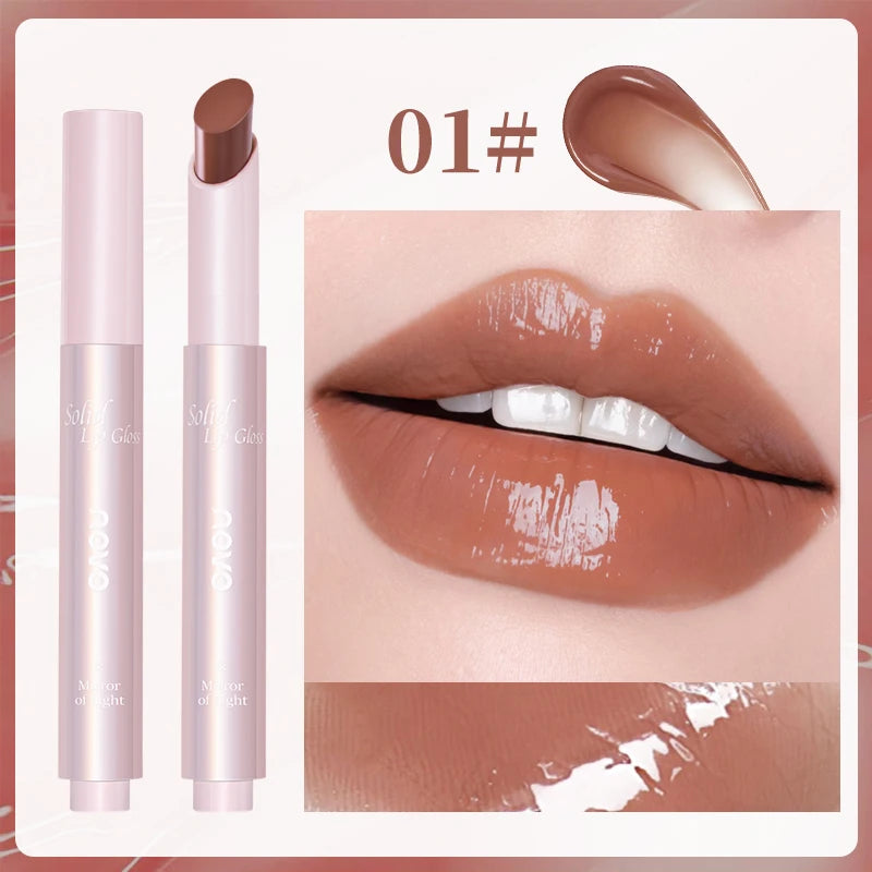 Moisturizing Mirror Lipstick, Nourishing Lip  Glaze, Long-Lasting Waterproof Non-Stick Cup, Highpigment Lip Gloss,All Skin Types