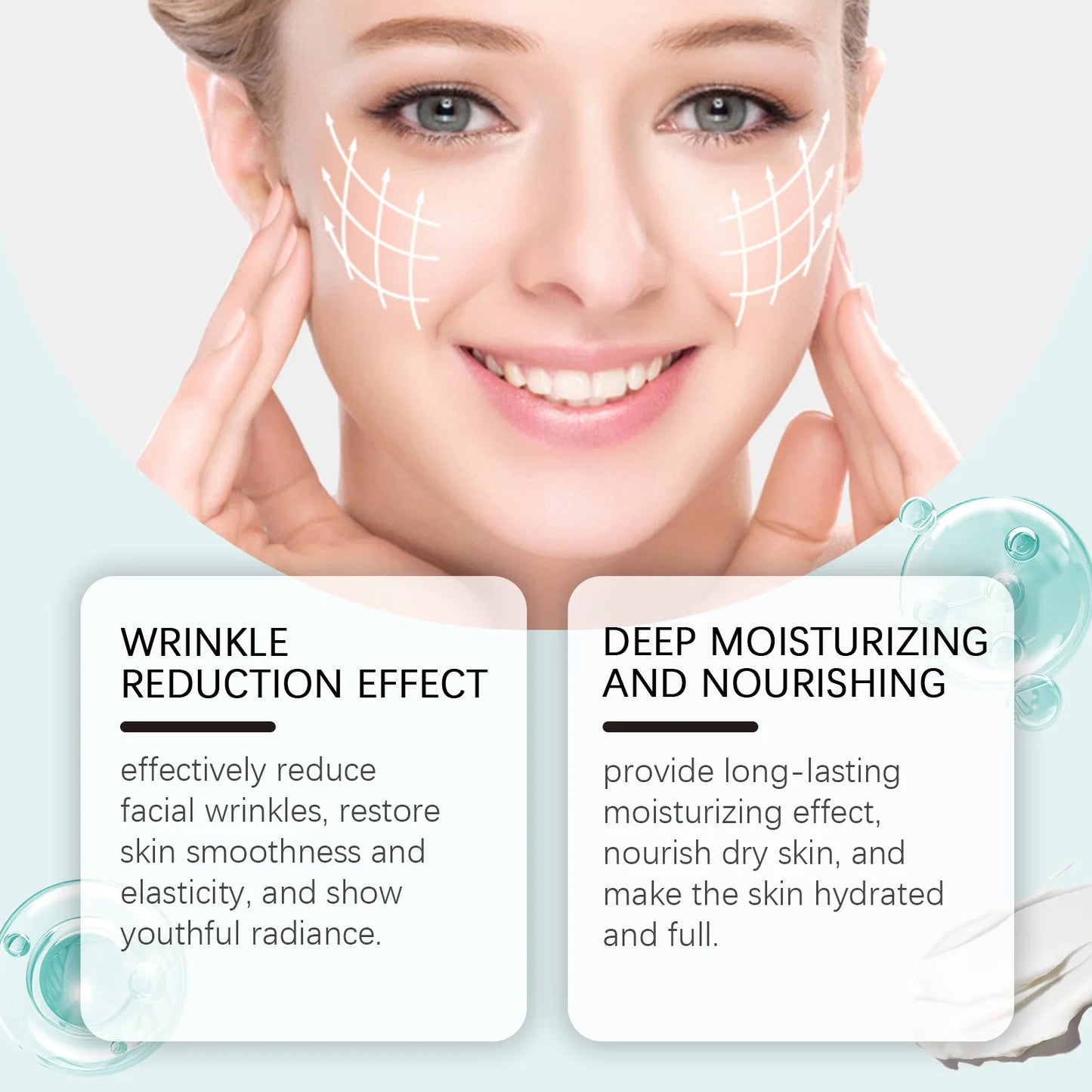 Moisturizing Face Cream Facial Skin State Moisturizing, Elastic, Tender, Moisturizing, Applying, Massage and Nursing Face Cream