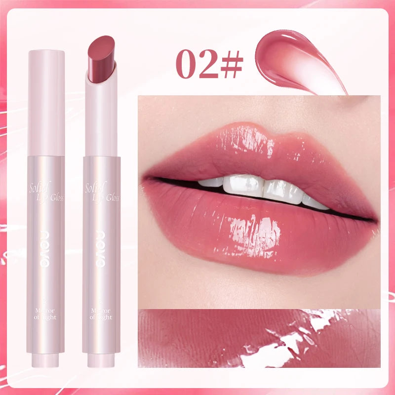 Moisturizing Mirror Lipstick, Nourishing Lip  Glaze, Long-Lasting Waterproof Non-Stick Cup, Highpigment Lip Gloss,All Skin Types