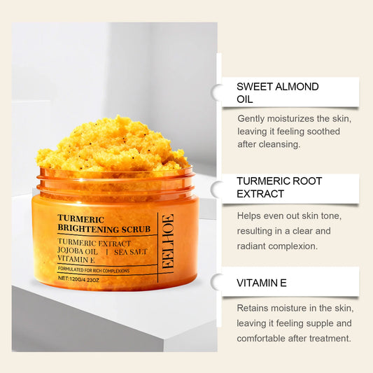 Turmeric Scrub - Gently cleanses body skin, leaving it hydrated, soft, smooth, and refreshed. Care scrub.