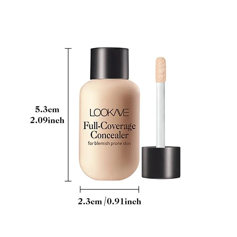 Small bottle moisturizing concealer, brightens skin tone, full coverage, highly colored, matte finish, non-irritating, creamy an