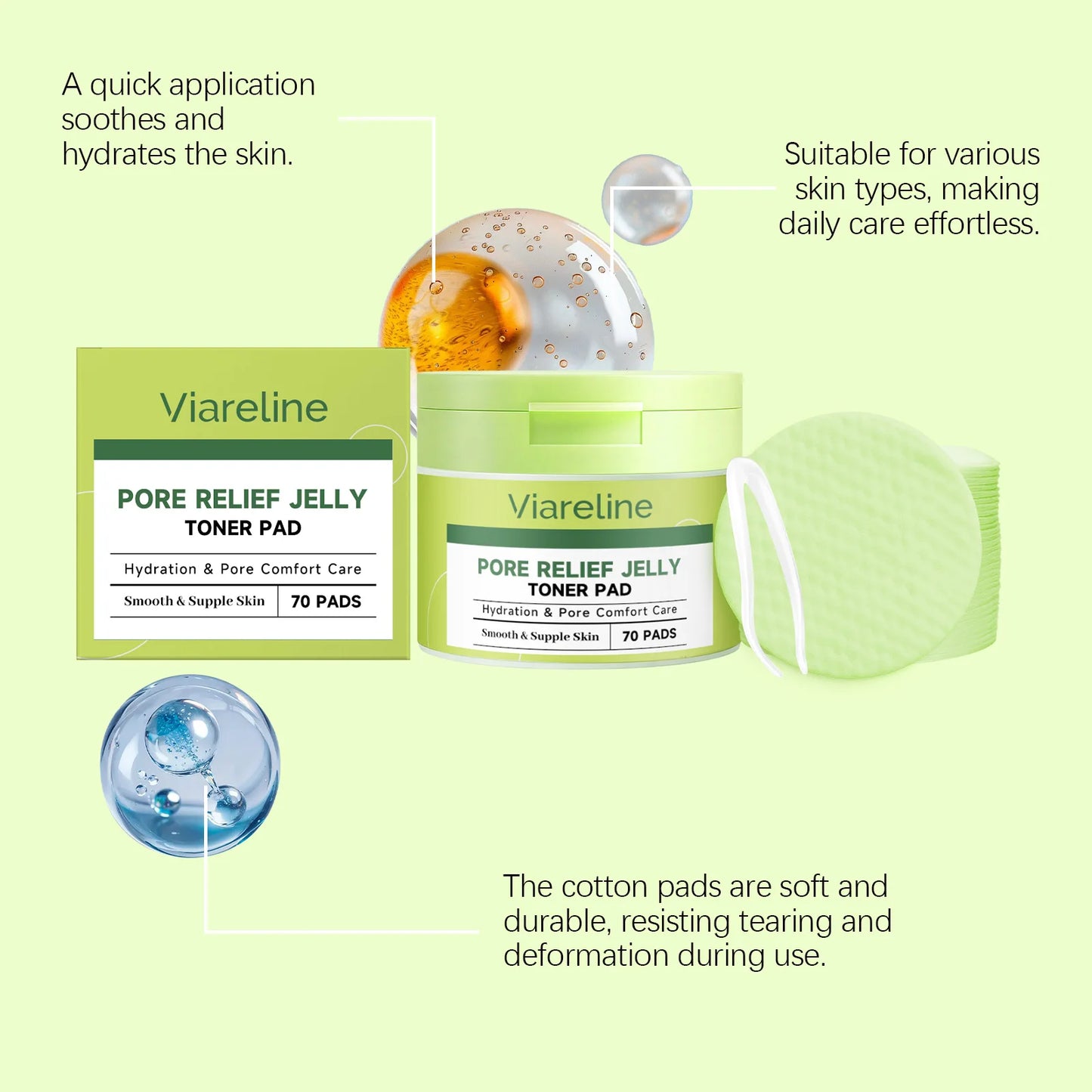 Moisturizing Calming Toner Pads Deep Hydrating Moisture Sooth Calming Improve Dry Roughness Skin Hydrating Soothing Facial Pads