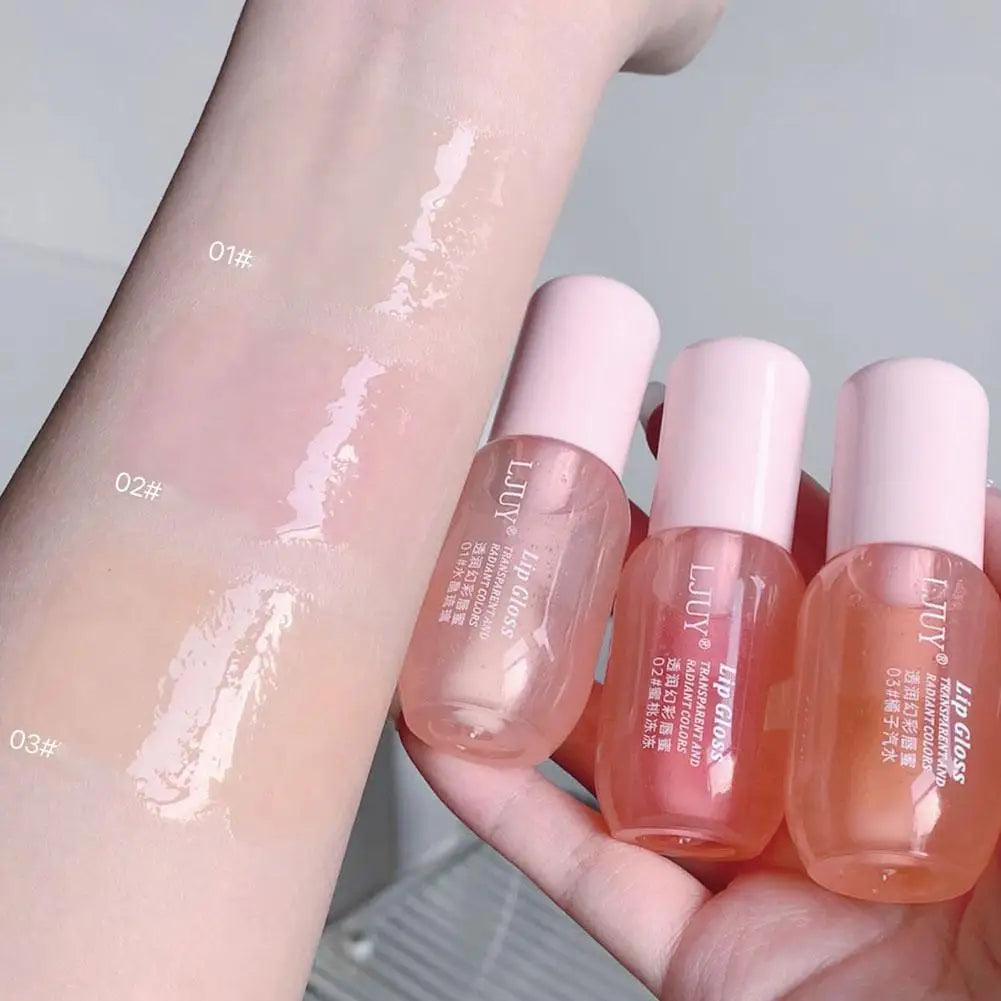 Moisturizing Lip Oil Hydrate And Soften Lip Transparent Jelly Balm Oil Unisex Fruit Lip Gloss Clear Crystal Autumn And Winter