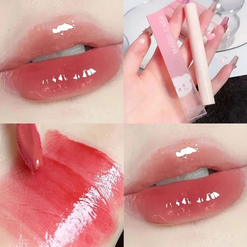 Moisturizing Mirror Lip Gloss Lasting Crystal Glossy Water Light Lip Glaze Nude Red Liquid Lipstick Women Lips Makeup Cosmetics
