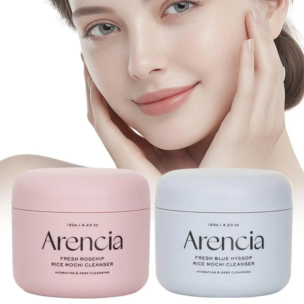 Arencia Fresh Green Rice Mochi Cleanser 120g Alcohol-Free Mineral Oil-Free Paraben-Free Gentle Formula Deep Cleanses