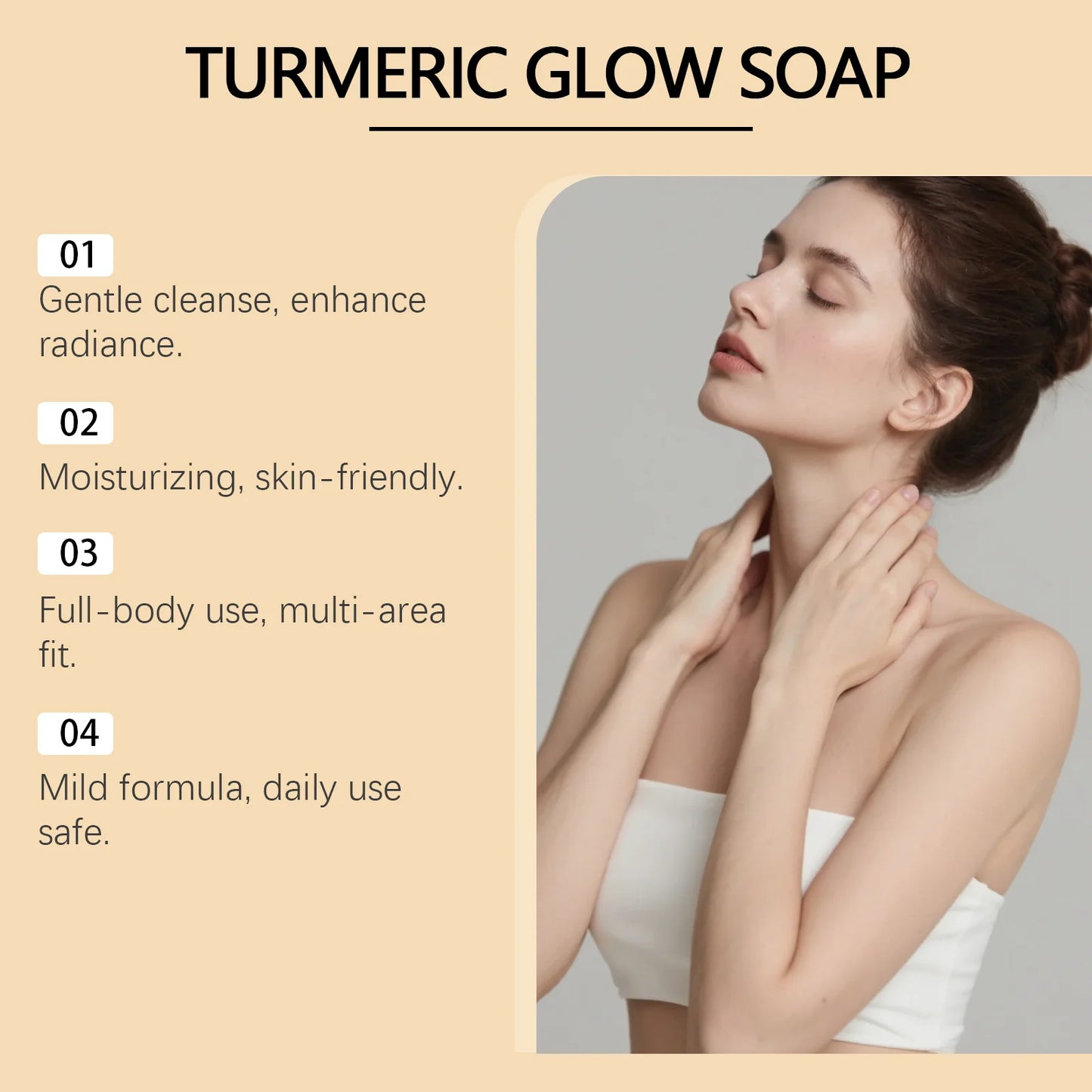 Turmeric Body Soap Exfoliating Gentle Cleansing Moisturizing Revitalizing Brightening Oil Control Remove Dirt Glowing Body Soap
