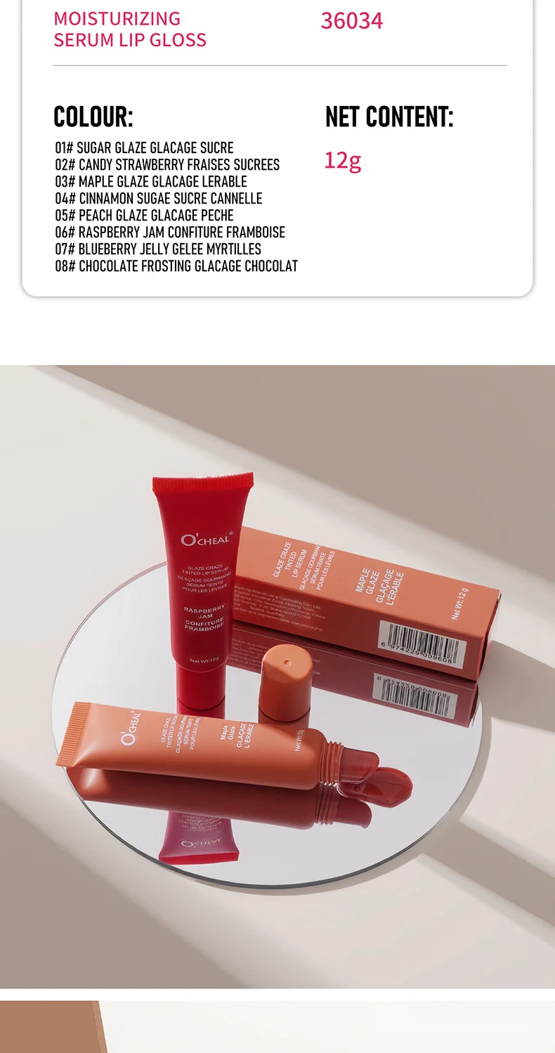 Moisturizing essence lip gloss, gloss lip makeup, durable color locking, multi color options, ideal holiday gift for girls