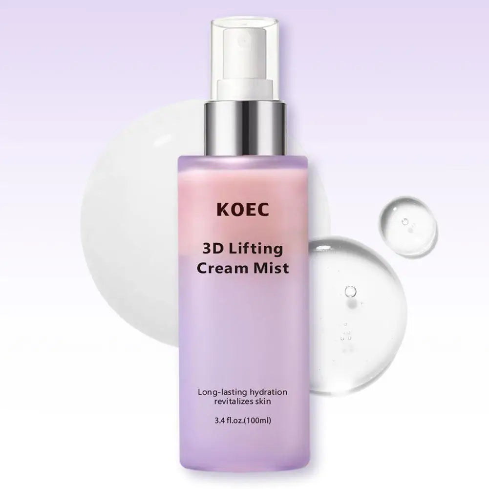 3D Lifting Firming Skincare Trio: Mist/Cream/Serum, Deep Hydration Antiaging Enhance Skin Elasticity Shrink Pores Smoothing Skin