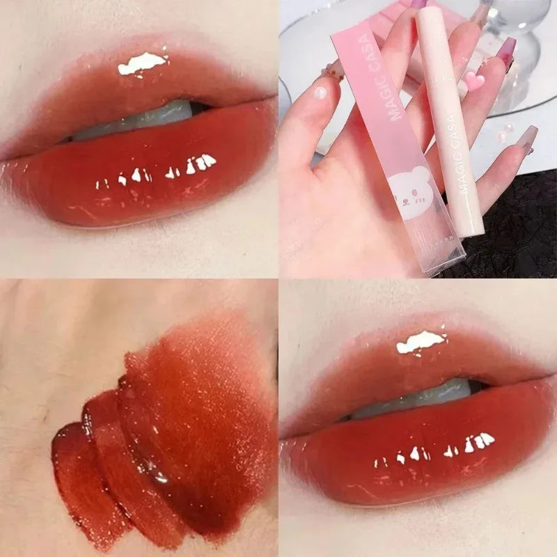 Moisturizing Mirror Lip Gloss Lasting Crystal Glossy Water Light Lip Glaze Nude Red Liquid Lipstick Women Lips Makeup Cosmetics