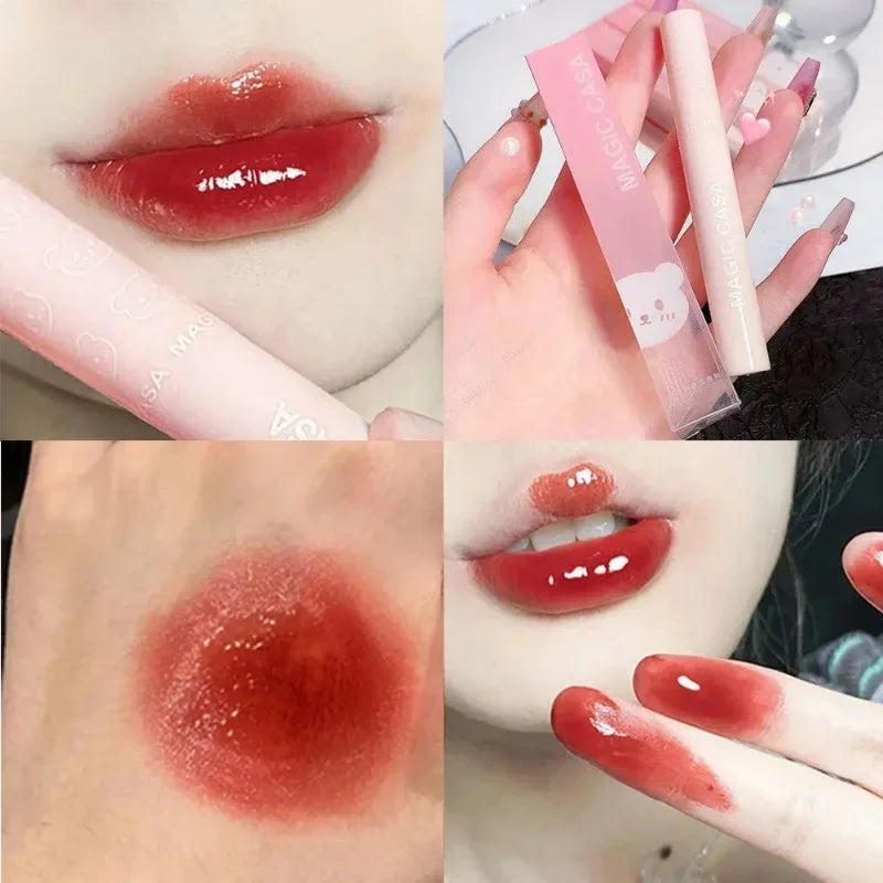 Moisturizing Mirror Lip Gloss Lasting Crystal Glossy Water Light Lip Glaze Nude Red Liquid Lipstick Women Lips Makeup Cosmetics
