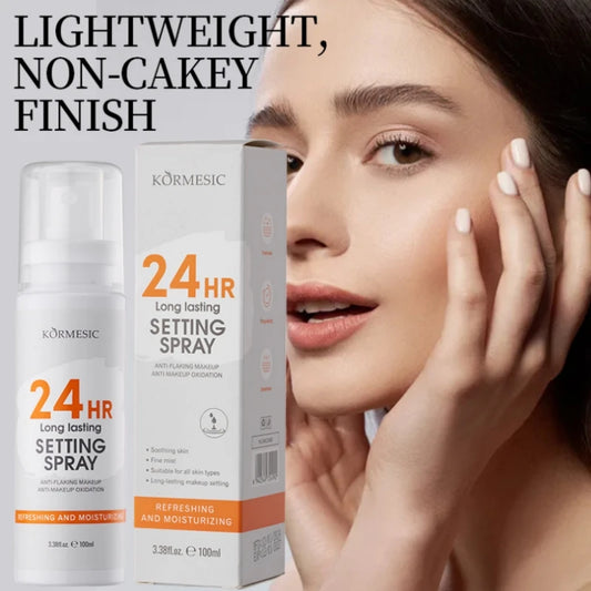 100ml Moisturizing and Setting Spray, Non-Caking, Lightweight Setting Spray, Suitable for Dry and Oily Skin, Small Bottle Design, Easy to Carry
