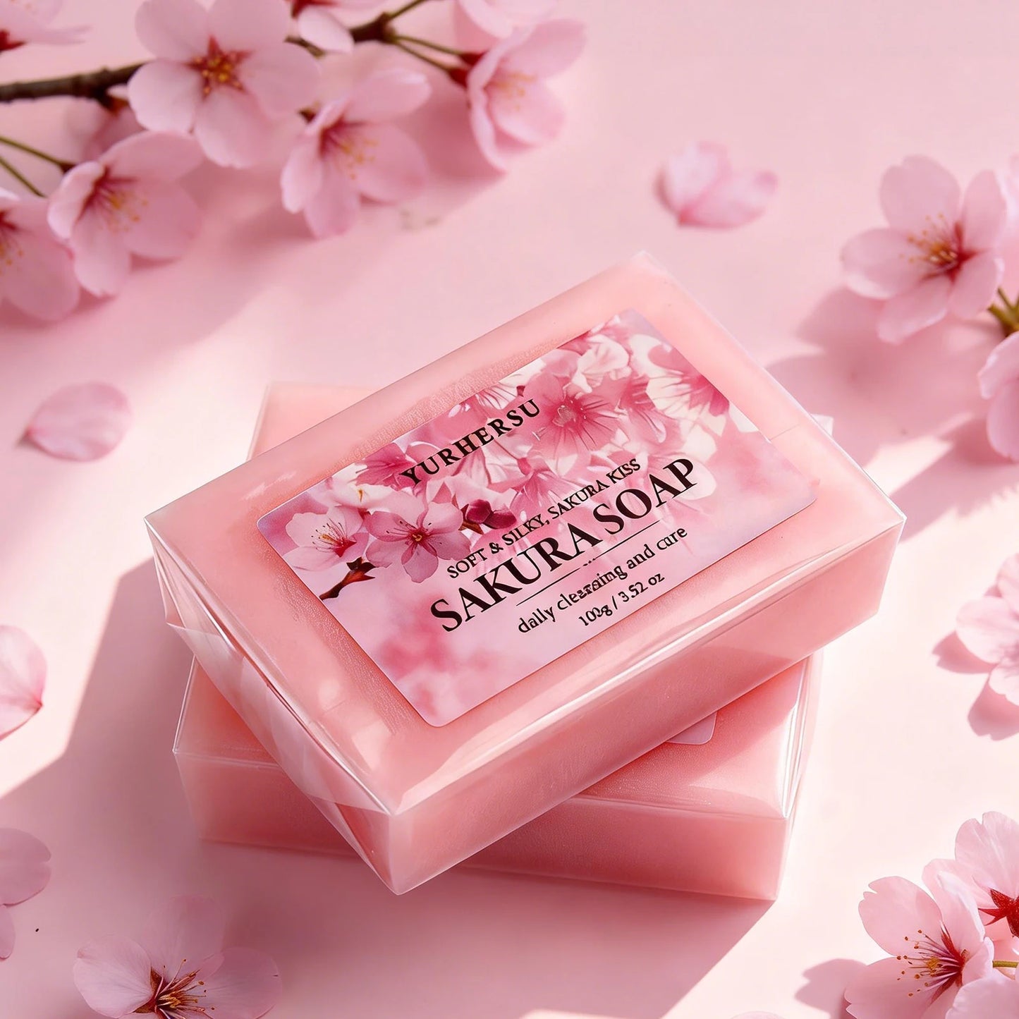 Handmade Sakura Soap With Glycerin Gentle Non-Tightening Long Lasting Scent Face Body Cleansing Soap Gift