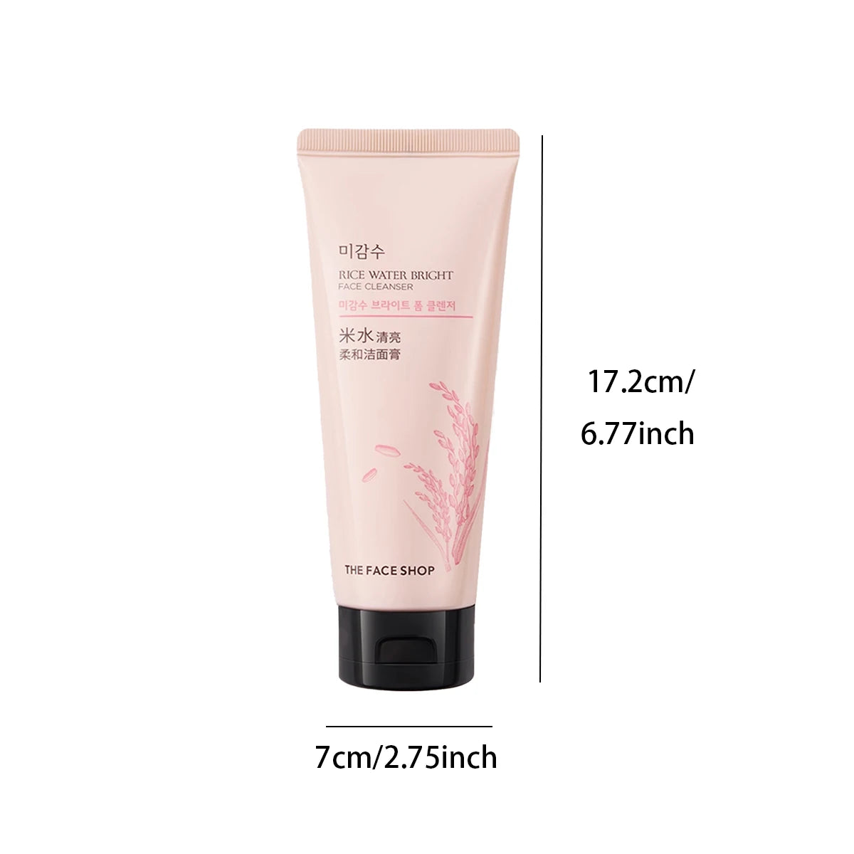 THE FACE SHOP RICE WATER BRIGHT FACE CLEANSER 150g,Luxurious Foam,Soft & Nourishing,Moisture-Retaining,K-Beauty,Korean Makeup