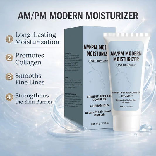 AM/PM Modern Moisturizer Hydrating Face Cream with Peptides, Ceramides for Dry, Sensitive, Combination Skin, Non-Greasy,60g
