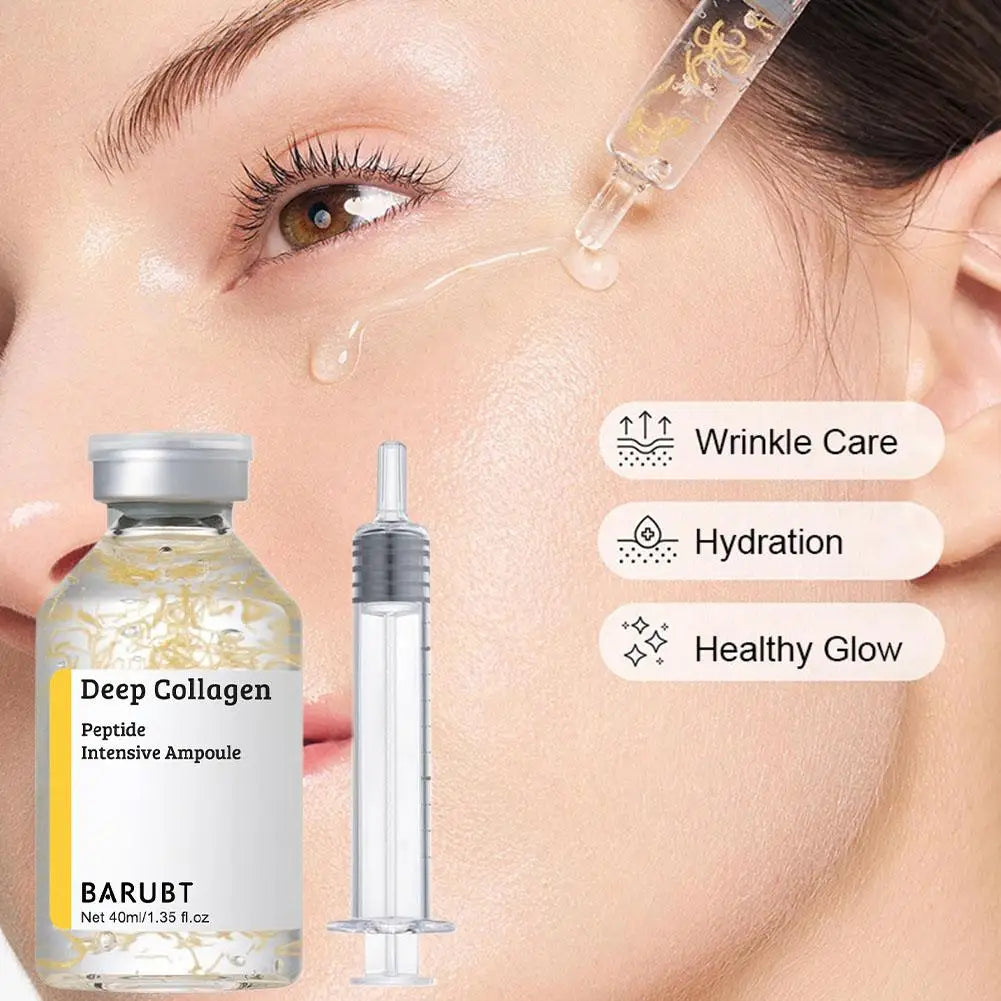 Korean Silk Collagen Essence Serum 40ml Deep Peptide Intensive Revitalizing Face Cream Anti-Wrinkle Firming Lifting Skin Care