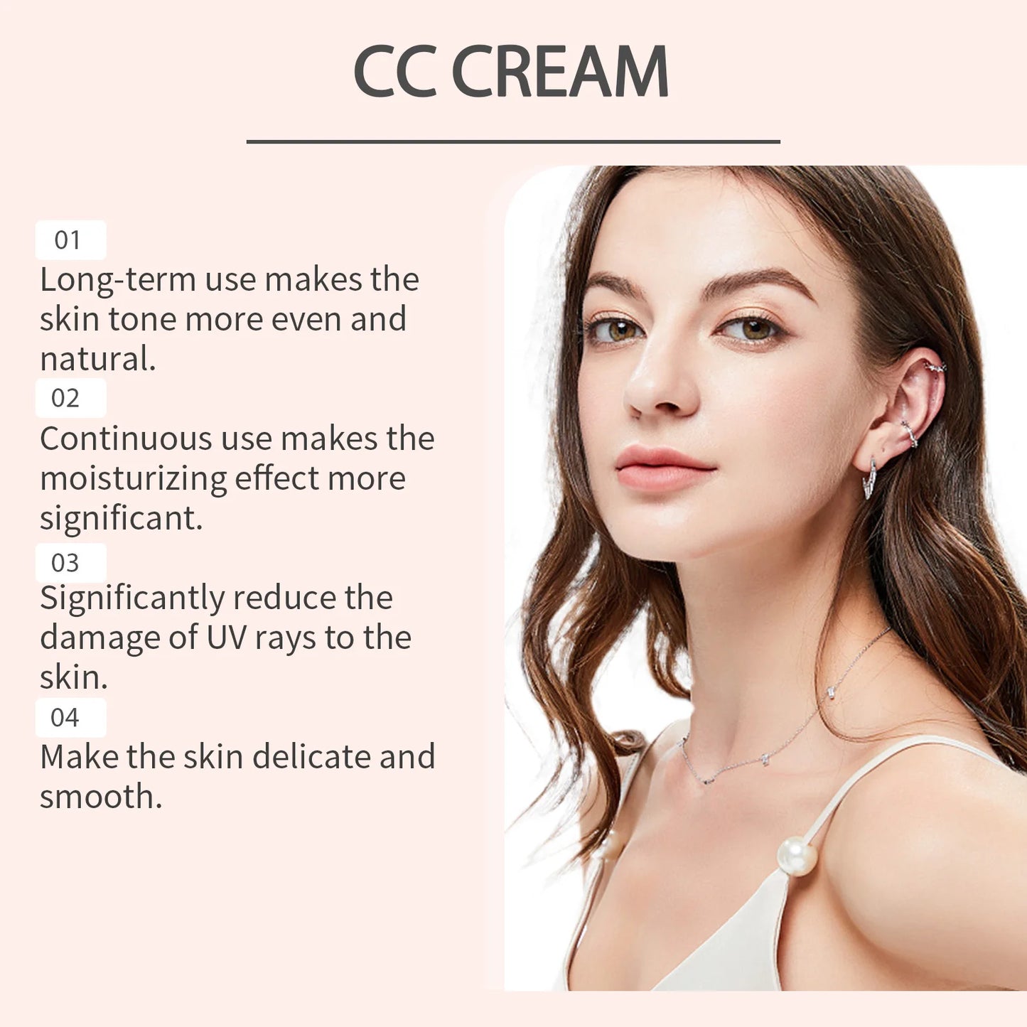 Sunscreen Moisturizing Liquid Foundation Lightweight Long Lasting Hydrating Brightening Oil Control Not Easy To Fade CC Cream