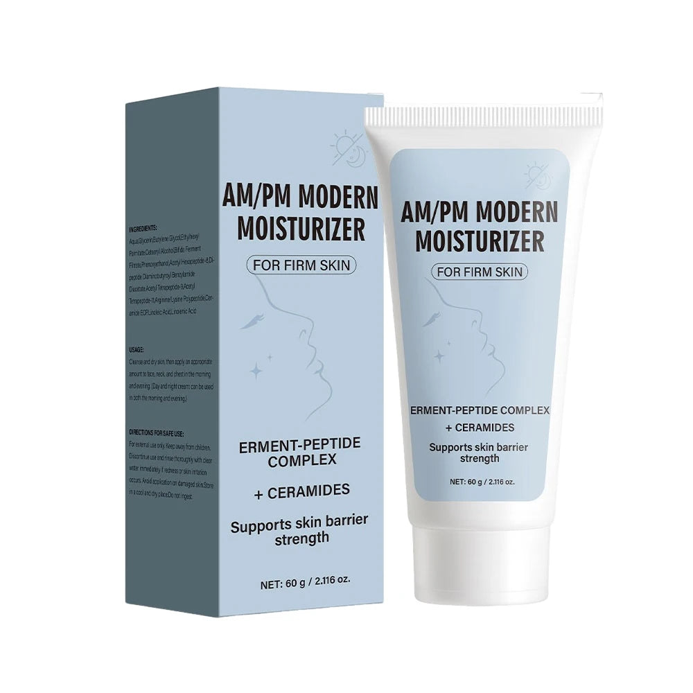 AM/PM Modern Moisturizer Hydrating Face Cream with Peptides, Ceramides for Dry, Sensitive, Combination Skin, Non-Greasy,60g